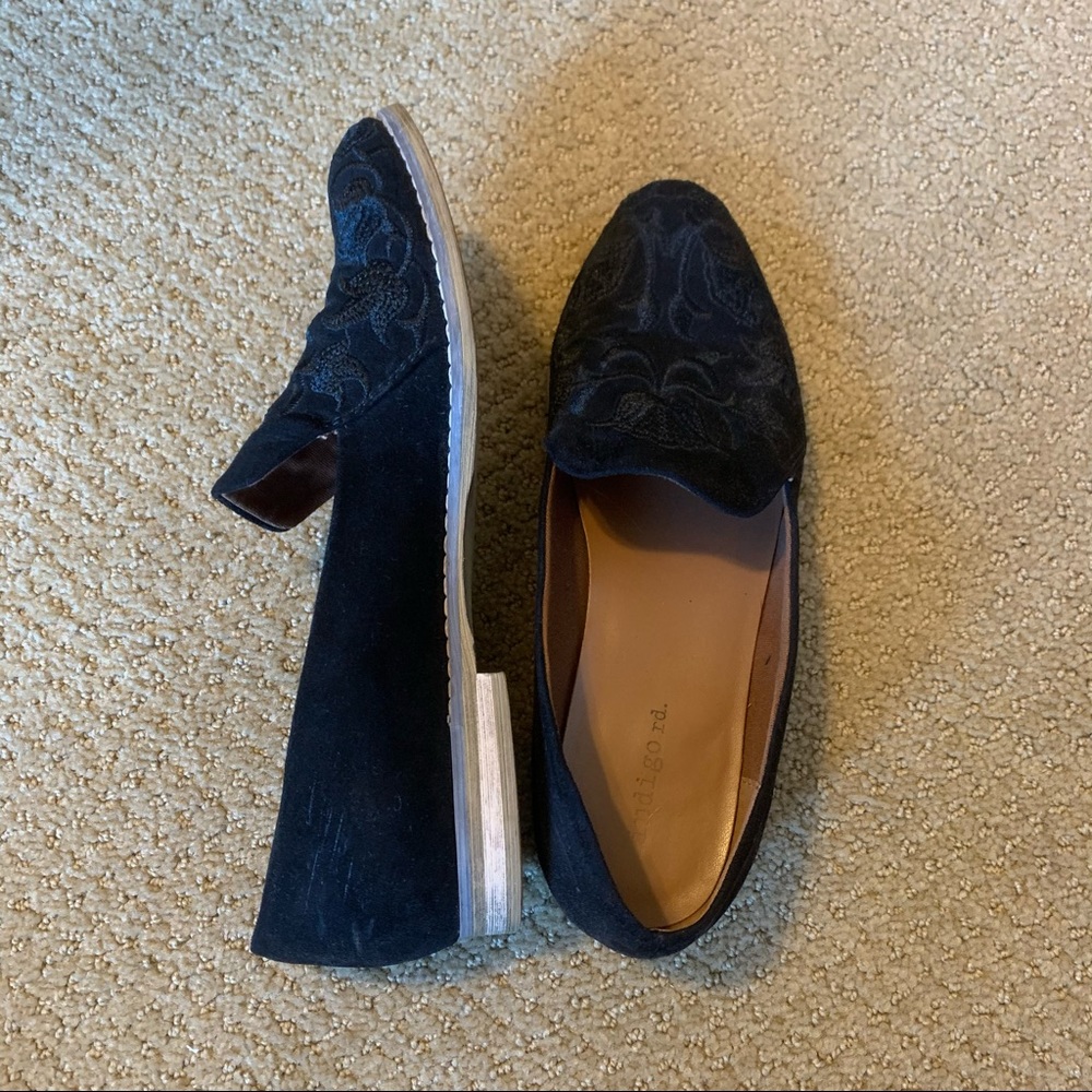 Black Embroidered Mules